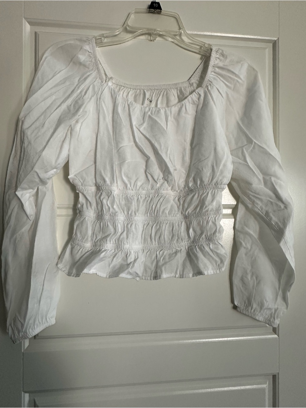 art class Girls White Smocked Peasant Blouse